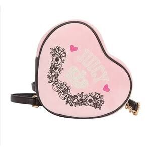 PINK HEART CROSSBODY PURSE BAG BY JUICY COUTURE RETRO CHIC LOVE VALENTINE NEW!